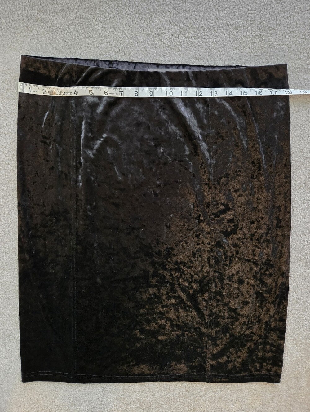 VINTAGE Sz XL Crushed VELVET Pencil Skirt